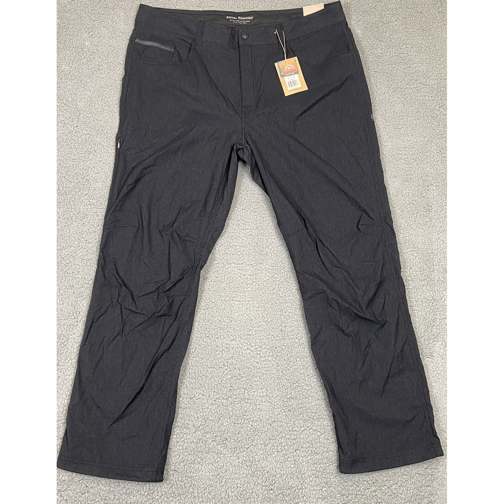 NWT ROYAL ROBBINS Mens Gray Performance Active Fit Mid Rise‎ Hiking Pant 40x30